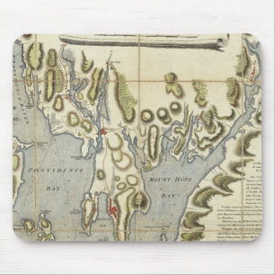 Topografische kaart van de baai van Narraganset Muismat