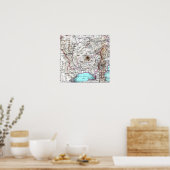  topografische kaart van de berg Fuji Japan Poster (Keuken)