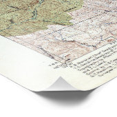  topografische kaart van de berg Saint Helens Foto Afdruk (Hoek)