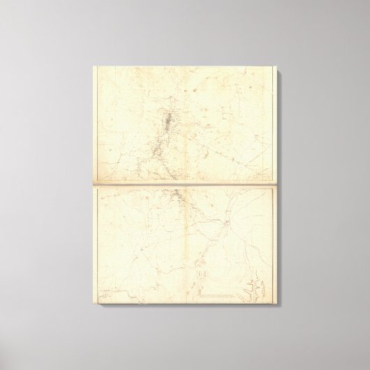 Topografische kaart van de regio van de winning va canvas afdruk (Voorkant)