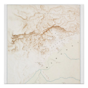 Topografische kaart van de ruïnes van het Poster T