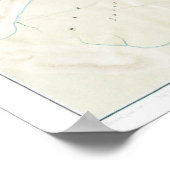 Topografische kaart van de ruïnes van Thebes Poster (Hoek)