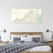 Topografische kaart van de staat Virginia (1928) Canvas Afdruk (Insitu (Slaapkamer))