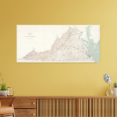 Topografische kaart van de staat Virginia (1928) Canvas Afdruk (Insitu (Woonkamer))