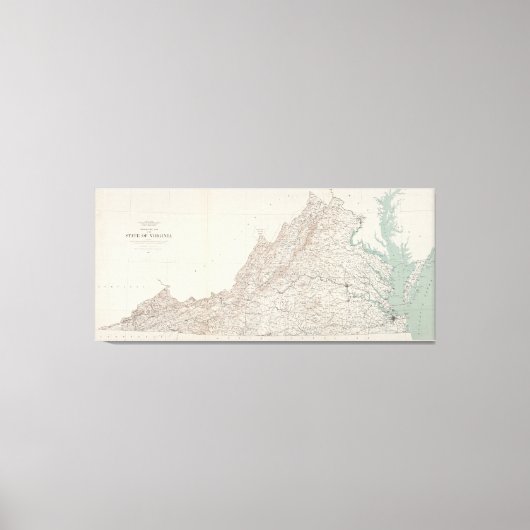 Topografische kaart van de staat Virginia (1928) Canvas Afdruk (Voorkant)