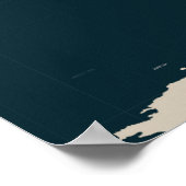 Topografische kaart van de wereld in Tan Poster (Hoek)