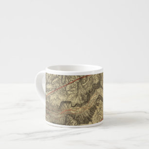 Topografische kaart van de Yosemite-vallei 2 Espresso Kop