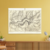 Topografische kaart van de Yosemite-vallei Canvas Afdruk (Insitu (Woonkamer))