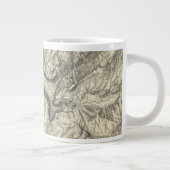 Topografische kaart van de Yosemite-vallei Grote Koffiekop (Rechts)