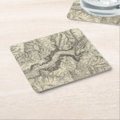 Topografische kaart van de Yosemite-vallei Kartonnen Onderzetters (Schuin)