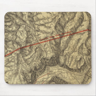 Topografische kaart van de Yosemite-vallei Muismat