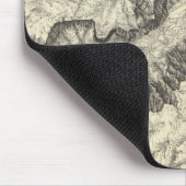 Topografische kaart van de Yosemite-vallei Muismat (Hoek)