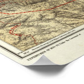 Topografische kaart van de Yosemite-vallei Poster (Hoek)