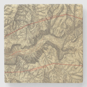 Topografische kaart van de Yosemite-vallei Stenen Onderzetter