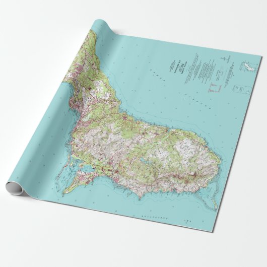 topografische kaart van Guam Cadeaupapier (Uitgerold)