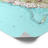  topografische kaart van Guam Poster (Hoek)