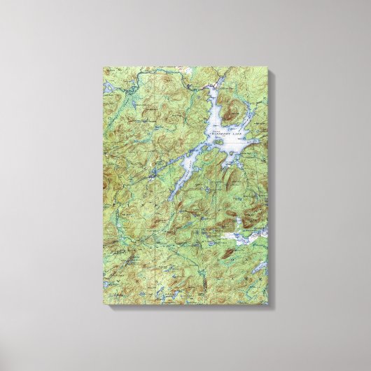 Topografische kaart van het Cranberry Lake New Yo Canvas Afdruk (Voorkant)