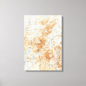 Topografische kaart van het  Meer van Placid New Y Canvas Afdruk (Voorkant)