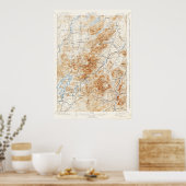 Topografische kaart van het  Meer van Placid New Y Poster (Keuken)