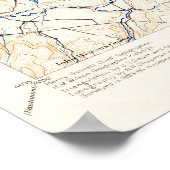 Topografische kaart van het  Meer van Placid New Y Poster (Hoek)