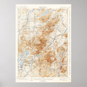 Topografische kaart van het  Meer van Placid New Y Poster (Voorkant)