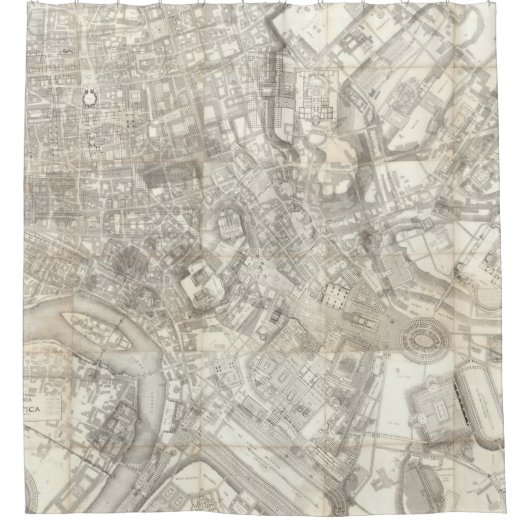 Topografische kaart van het oude Rome, Italië Douchegordijn (Voorkant)