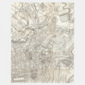 Topografische kaart van het oude Rome, Italië Fleece Deken (Voorkant)