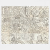 Topografische kaart van het oude Rome, Italië Fleece Deken (Voorkant (Horizontaal))