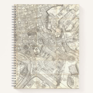 Topografische kaart van het oude Rome, Italië Notitieboek