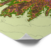 topografische kaart van Ierland Poster (Hoek)