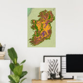 topografische kaart van Ierland Poster (Thuiskantoor)