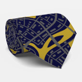 Topografische kaart van Navy Blue Gold Mannen Stropdas (Opgerold)