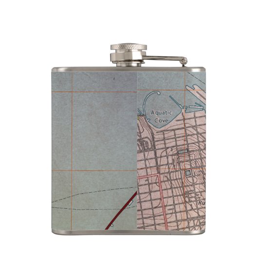 Topografische kaart van Noordoost-San Francisco Heupfles (Achterkant)