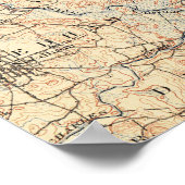 Topografische kaart van Vintage Boston (1900) Poster (Hoek)