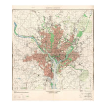 Topografische kaart van Washington, D.C. 1953