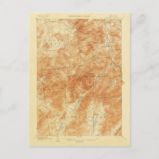  Topografische Mount Marcy New York Map Briefkaart (Voorkant)