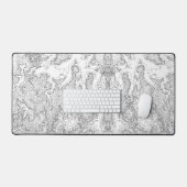 Topografische uitgebreide witte Muismat groot, gam Bureaumat (Keyboard & Muis)