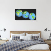 Topografische uitzichten van de wereld canvas afdruk (Insitu (Slaapkamer))