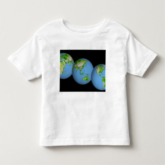 Topografische uitzichten van de wereld kinder shirts (Voorkant)