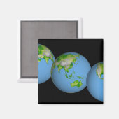 Topografische uitzichten van de wereld magneet (Voorkant / Achterkant)