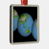 Topografische uitzichten van de wereld metalen ornament (Rechts)