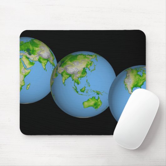 Topografische uitzichten van de wereld muismat (Met muis)
