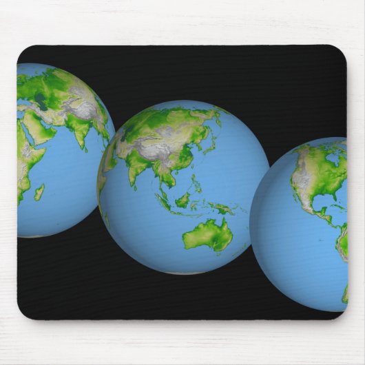 Topografische uitzichten van de wereld muismat (Voorkant)