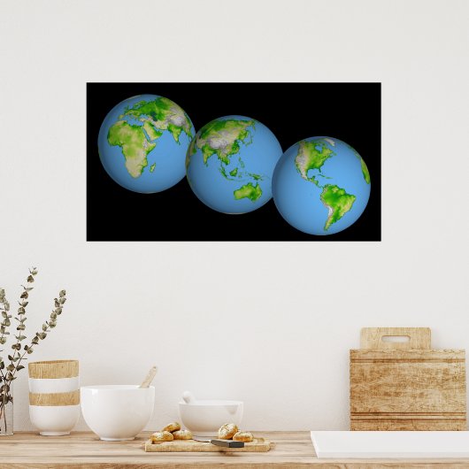 Topografische uitzichten van de wereld poster (Keuken)