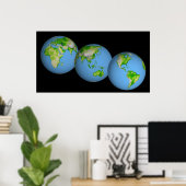 Topografische uitzichten van de wereld poster (Thuiskantoor)