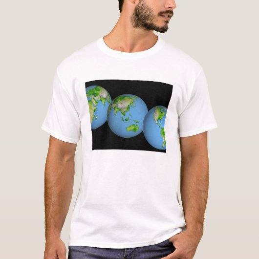 Topografische uitzichten van de wereld t-shirt (Voorkant)
