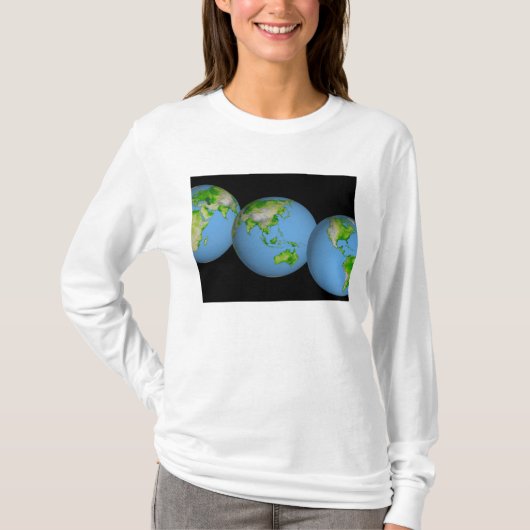 Topografische uitzichten van de wereld t-shirt (Voorkant)