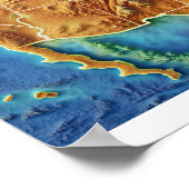 Topografische USA Kaart Poster (Hoek)