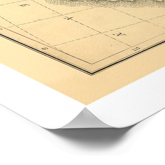 Topografische USA Map - 1883 Poster (Hoek)