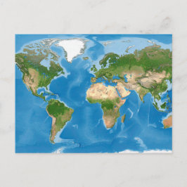 Topografische Wereldkaart Aarde Illustratie Feestdagenkaart